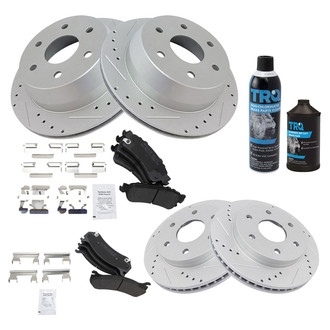 TRQ® - Performance Semi-Metallic Front and Rear Brake Kit
