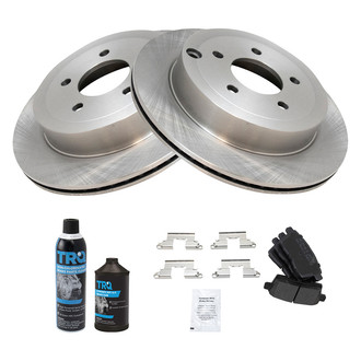 TRQ® - Rear Disc Brake Kit with Semi-Metallic Pads