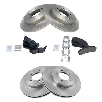 TRQ® - Front and Rear Disc Brake Kit with Ceramic Pads