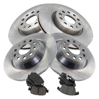 TRQ® - Front and Rear Disc Brake Kit with Ceramic Pads