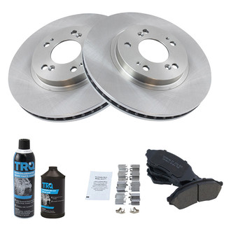 TRQ® - Front Disc Brake Kit with Semi-Metallic Pads