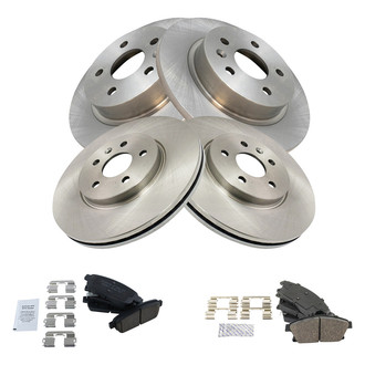 TRQ® - Front and Rear Disc Brake Kit with Ceramic Pads
