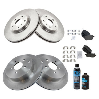 TRQ® - Front and Rear Disc Brake Kit with Semi-Metallic Pads