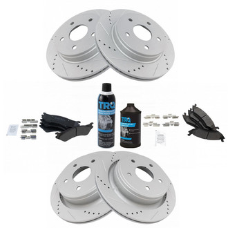 TRQ® - Performance Semi-Metallic Front and Rear Brake Kit