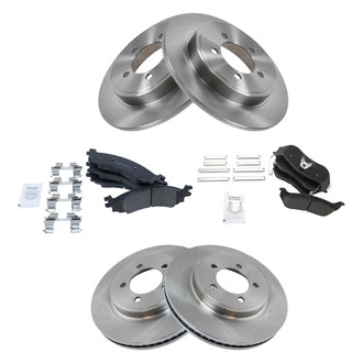 TRQ® - Front and Rear Disc Brake Kit with Ceramic Pads