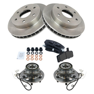 TRQ® - Front Disc Brake Kit with Ceramic Pads and Hub Assemblies