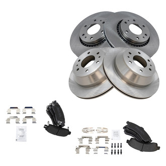 TRQ® - Front and Rear Disc Brake Kit with Semi-Metallic Pads