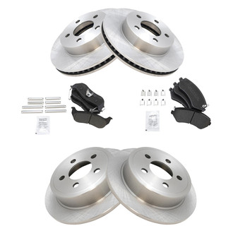 TRQ® - Front and Rear Disc Brake Kit with Semi-Metallic Pads