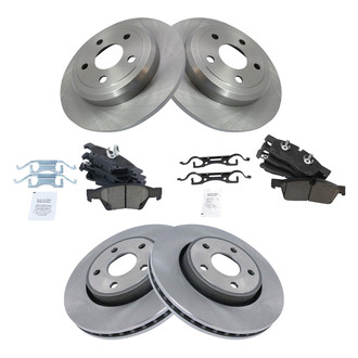 TRQ® - Front and Rear Disc Brake Kit with Ceramic Pads