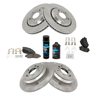 TRQ® - Front and Rear Disc Brake Kit with Ceramic Pads
