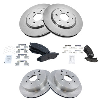 TRQ® - Front and Rear Disc Brake Kit with Ceramic Pads