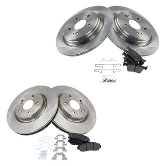 TRQ® - Front and Rear Disc Brake Kit with Ceramic Pads