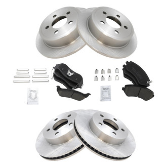 TRQ® - Front and Rear Disc Brake Kit with Ceramic Pads