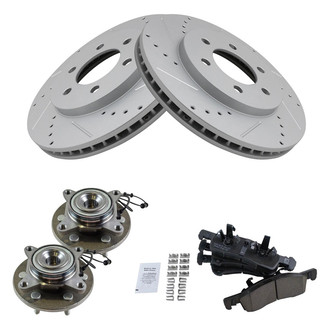 TRQ® - Performance Ceramic Front Brake Kit with Hub Assemblies