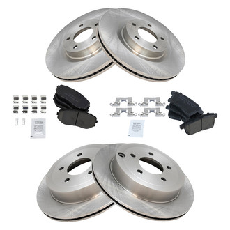 TRQ® - Front and Rear Disc Brake Kit with Ceramic Pads