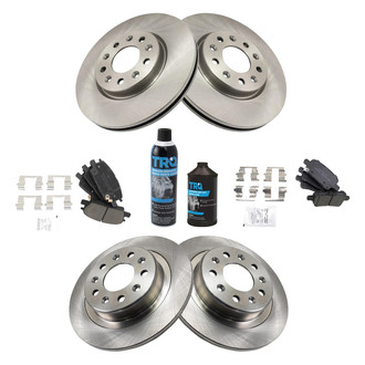TRQ® - Front and Rear Disc Brake Kit with Ceramic Pads