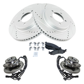 TRQ® - Performance Ceramic Front Brake Kit with Hub Assemblies