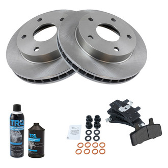 TRQ® - Front Disc Brake Kit with Semi-Metallic Pads