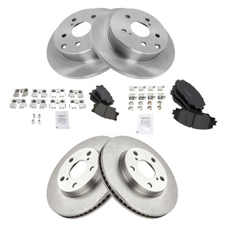 TRQ® - Front and Rear Disc Brake Kit with Ceramic Pads