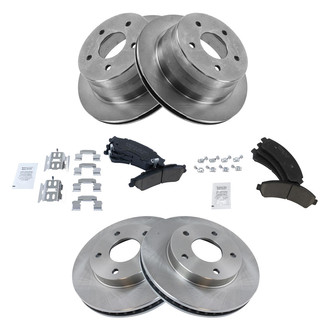 TRQ® - Front and Rear Disc Brake Kit with Ceramic Pads