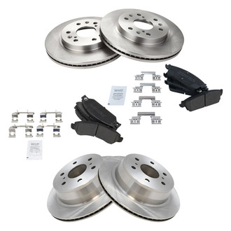 TRQ® - Front and Rear Disc Brake Kit with Semi-Metallic Pads
