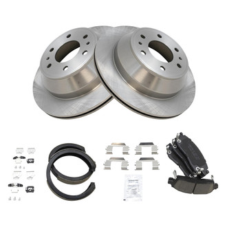TRQ® - Rear Disc Brake Kit with Ceramic Pads and Shoes