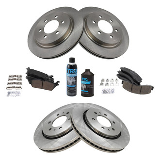 TRQ® - Front and Rear Disc Brake Kit with Ceramic Pads