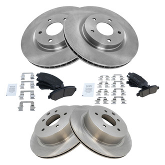 TRQ® - Front and Rear Disc Brake Kit with Ceramic Pads
