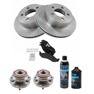TRQ® - Front Disc Brake Kit with Ceramic Pads and Hub Assemblies