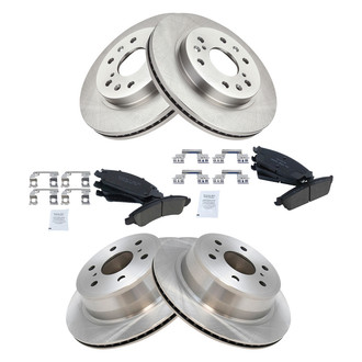 TRQ® - Front and Rear Disc Brake Kit with Ceramic Pads