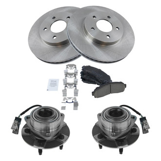 TRQ® - Front Disc Brake Kit with Ceramic Pads and Hub Assemblies