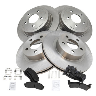 TRQ® - Front and Rear Disc Brake Kit with Semi-Metallic Pads