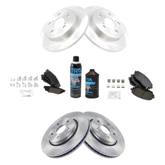 TRQ® - Front and Rear Disc Brake Kit with Ceramic Pads