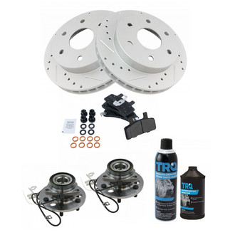 TRQ® - Performance Semi-Metallic Front Brake Kit with Hub Assemblies