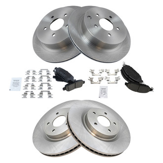 TRQ® - Front and Rear Disc Brake Kit with Ceramic Pads