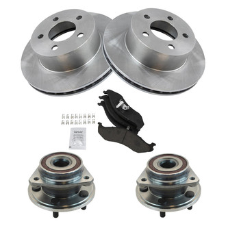 TRQ® - Front Disc Brake Kit with Ceramic Pads and Hub Assemblies