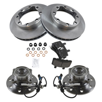 TRQ® - Front Disc Brake Kit with Ceramic Pads and Hub Assemblies