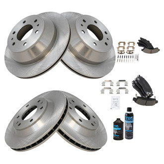 TRQ® - Front and Rear Disc Brake Kit with Ceramic Pads