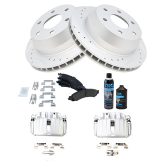TRQ® - Performance Ceramic Rear Brake Kit with Calipers