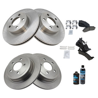 TRQ® - Front and Rear Disc Brake Kit with Ceramic Pads