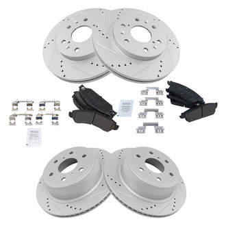 TRQ® - Performance Semi-Metallic Front and Rear Brake Kit