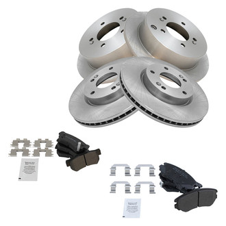 TRQ® - Front and Rear Disc Brake Kit with Semi-Metallic Pads
