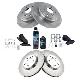 TRQ® - Front and Rear Disc Brake Kit with Ceramic Pads