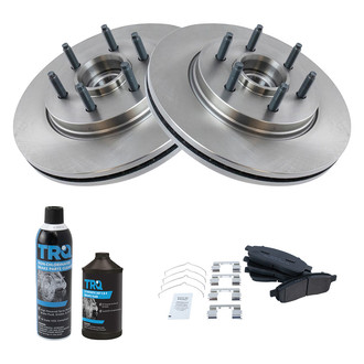 TRQ® - Front Disc Brake Kit with Semi-Metallic Pads