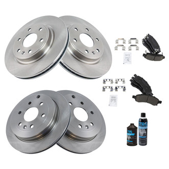 TRQ® - Front and Rear Disc Brake Kit with Ceramic Pads