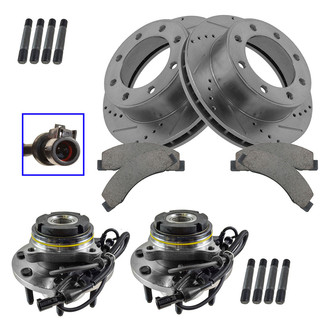 TRQ® - Performance Ceramic Front Brake Kit with Hub Assemblies