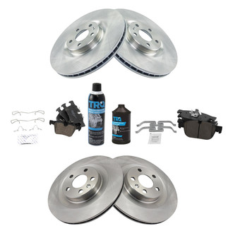 TRQ® - Front and Rear Disc Brake Kit with Ceramic Pads