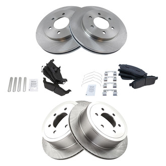 TRQ® - Front and Rear Disc Brake Kit with Semi-Metallic Pads