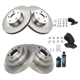 TRQ® - Front and Rear Disc Brake Kit with Ceramic Pads