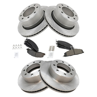 TRQ® - Front and Rear Disc Brake Kit with Semi-Metallic Pads